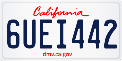 CA license plate 6UEI442