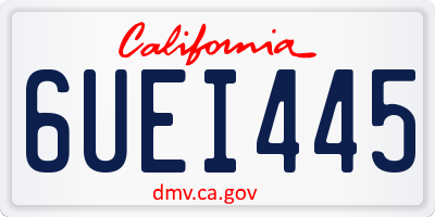 CA license plate 6UEI445
