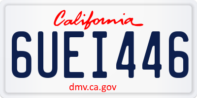 CA license plate 6UEI446