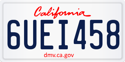CA license plate 6UEI458