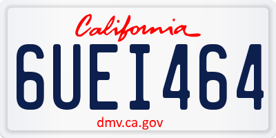 CA license plate 6UEI464
