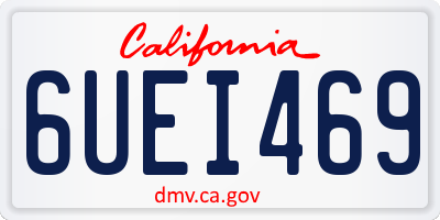 CA license plate 6UEI469