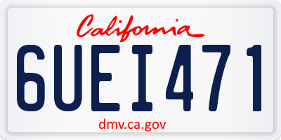 CA license plate 6UEI471