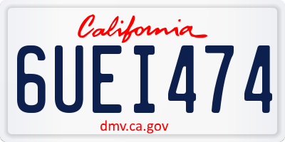 CA license plate 6UEI474