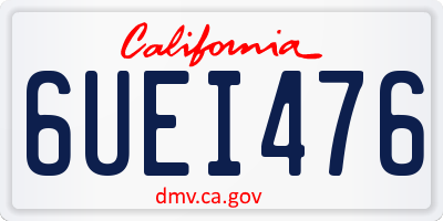 CA license plate 6UEI476