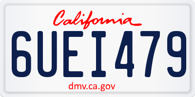 CA license plate 6UEI479