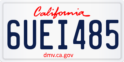 CA license plate 6UEI485
