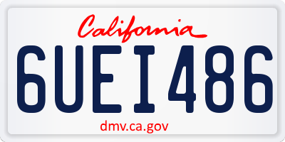 CA license plate 6UEI486