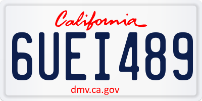 CA license plate 6UEI489