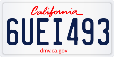 CA license plate 6UEI493