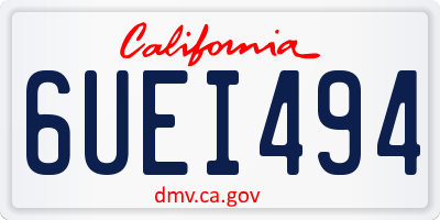 CA license plate 6UEI494
