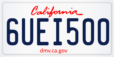 CA license plate 6UEI500