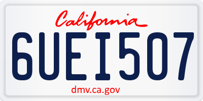CA license plate 6UEI507