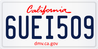 CA license plate 6UEI509