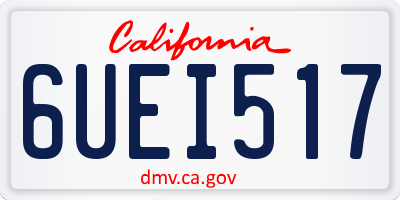 CA license plate 6UEI517