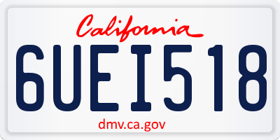 CA license plate 6UEI518