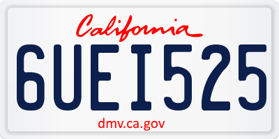 CA license plate 6UEI525