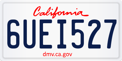 CA license plate 6UEI527