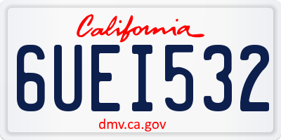 CA license plate 6UEI532