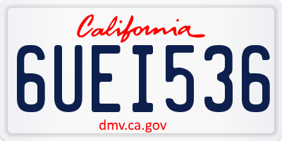 CA license plate 6UEI536