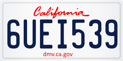 CA license plate 6UEI539