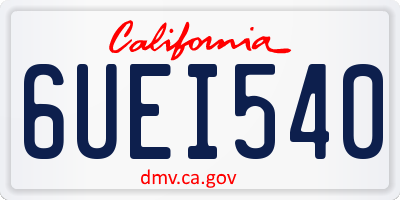 CA license plate 6UEI540