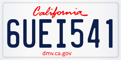 CA license plate 6UEI541