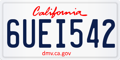 CA license plate 6UEI542