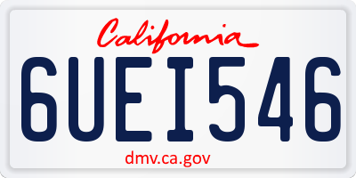 CA license plate 6UEI546