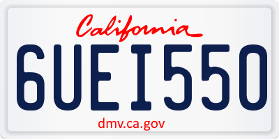 CA license plate 6UEI550