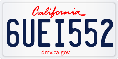 CA license plate 6UEI552