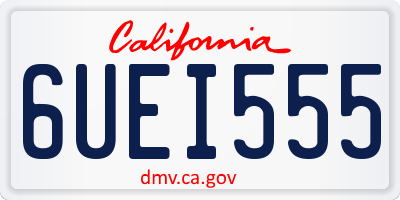 CA license plate 6UEI555