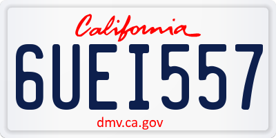 CA license plate 6UEI557