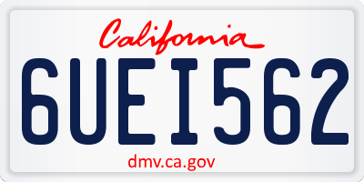 CA license plate 6UEI562