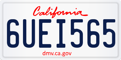 CA license plate 6UEI565