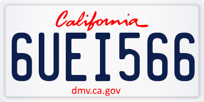 CA license plate 6UEI566