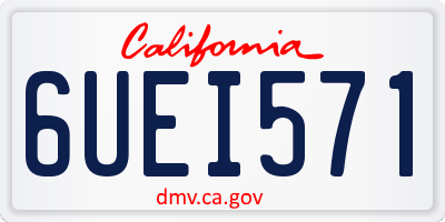 CA license plate 6UEI571