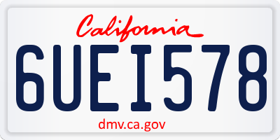 CA license plate 6UEI578