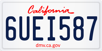 CA license plate 6UEI587