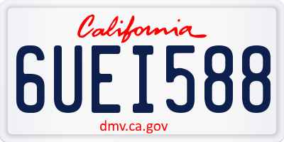 CA license plate 6UEI588