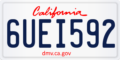 CA license plate 6UEI592