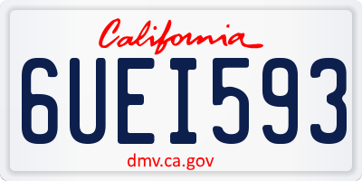 CA license plate 6UEI593