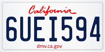 CA license plate 6UEI594
