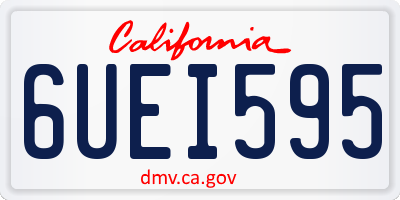 CA license plate 6UEI595