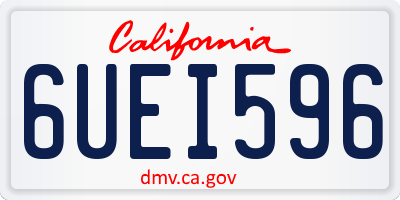 CA license plate 6UEI596