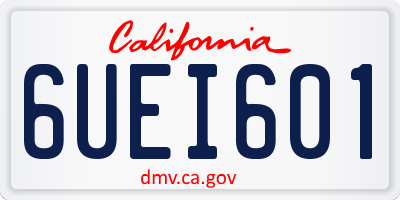 CA license plate 6UEI601