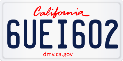 CA license plate 6UEI602