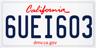 CA license plate 6UEI603