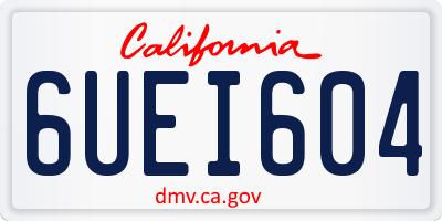 CA license plate 6UEI604