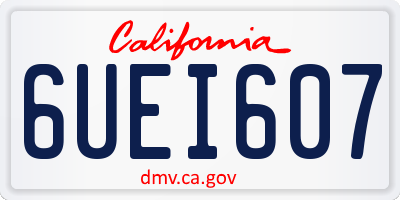 CA license plate 6UEI607